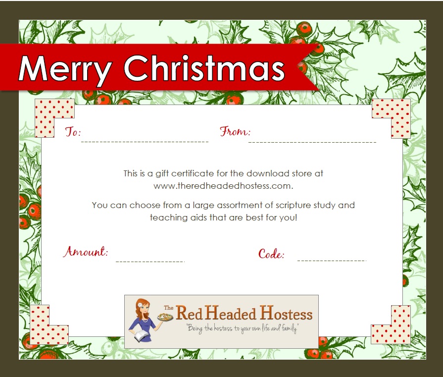 christmas gift certificates free