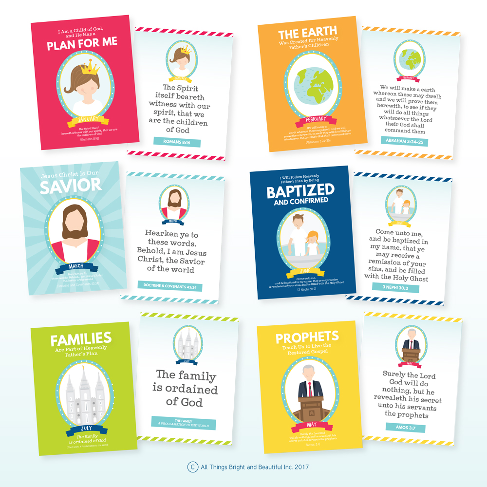 2018 LDS Primary Theme Monthly Posters: I am a Child of God - The Red ...