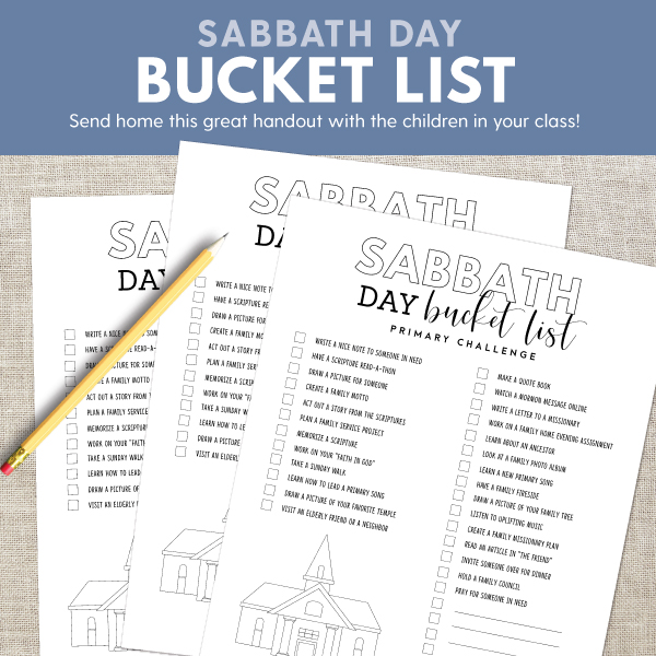 Primary 2 Ctr Lesson 37 I Can Keep The Sabbath Day Holy The Red Headed Hostess
