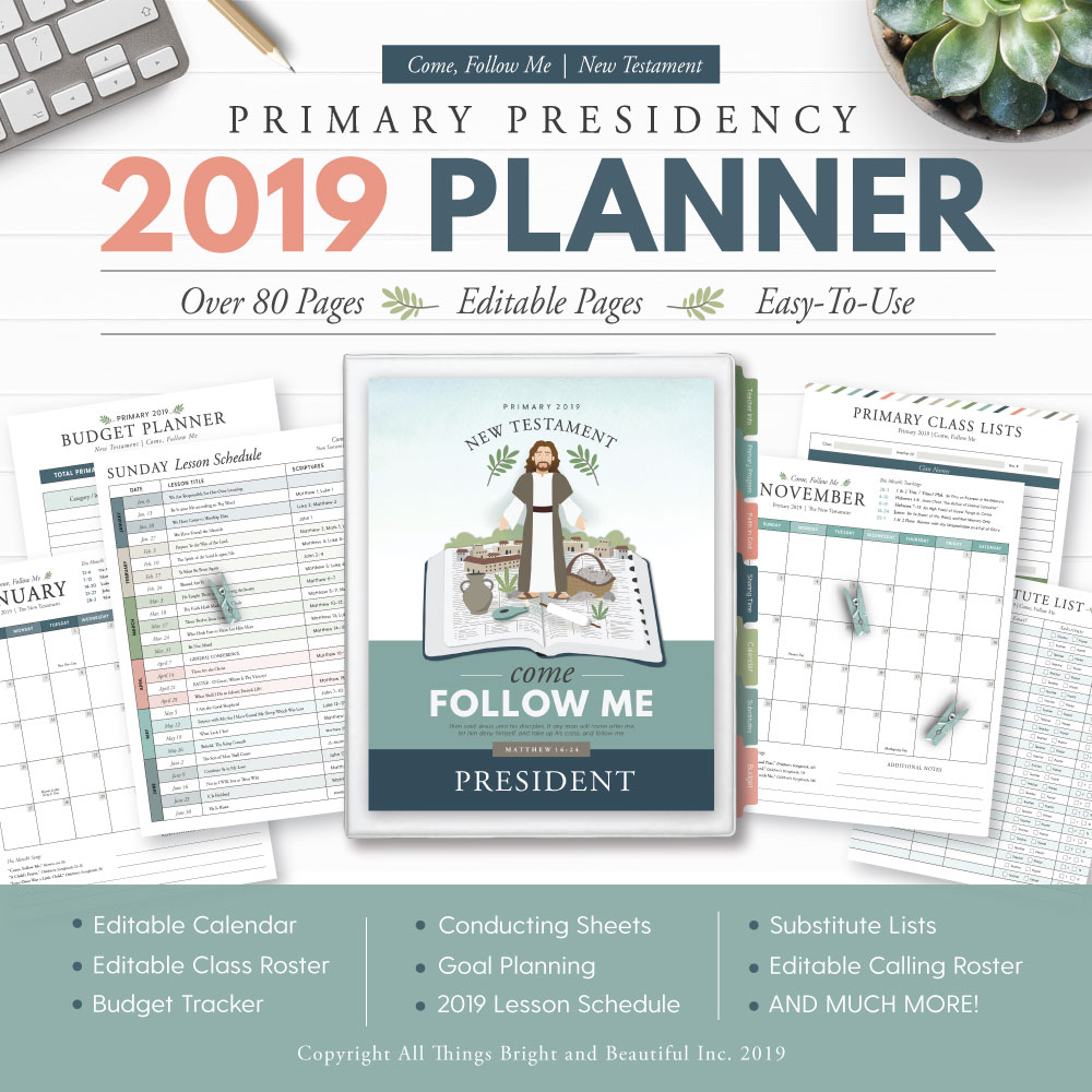 2019 LDS Primary Presidency Planner Follow Me New Testament