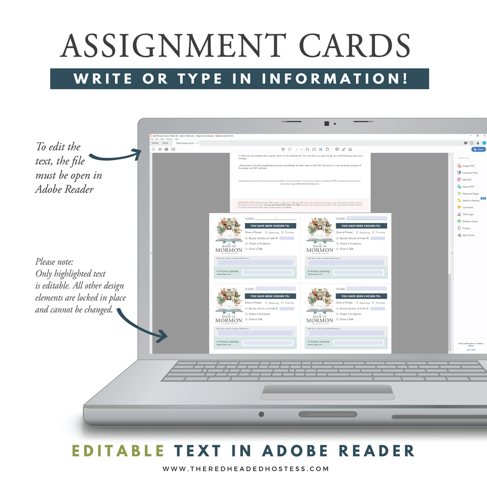 primary assignment cards