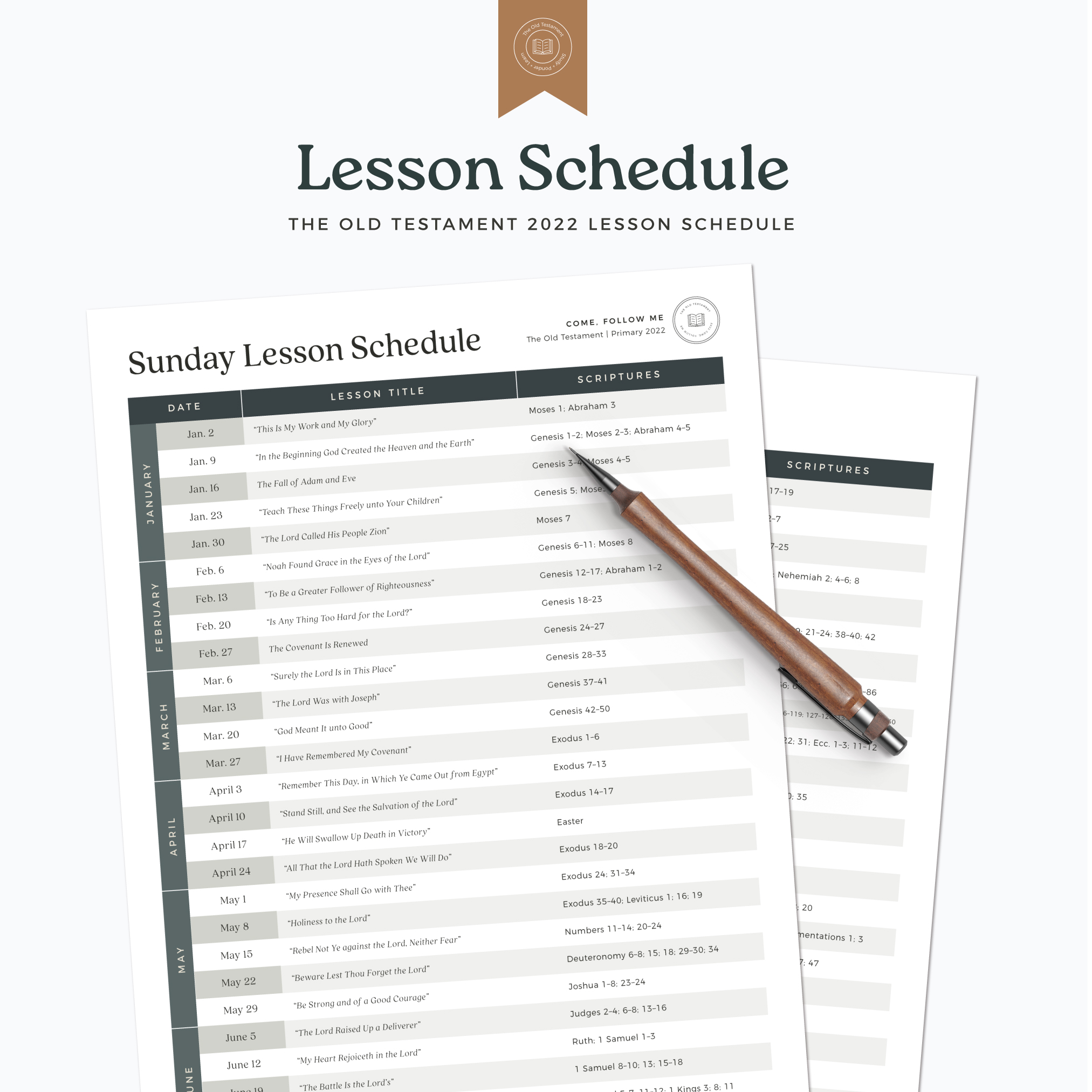 Lds Primary Lesson Schedule 2022 2022 Primary – Old Testament: Primary Presidency Planner - The Red Headed  Hostess
