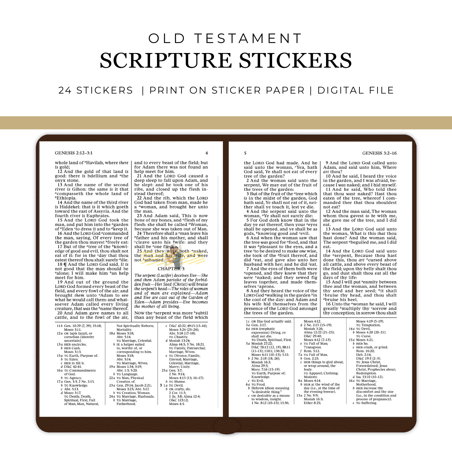 Old Testament Doctrinal Mastery - Scripture Stickers (PDF Download