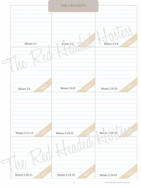 Creation Scripture Boxes - The Red Headed Hostess (Simple Theme)