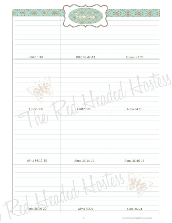 Repentance Scripture Boxes for Girl-The Red Headed Hostess