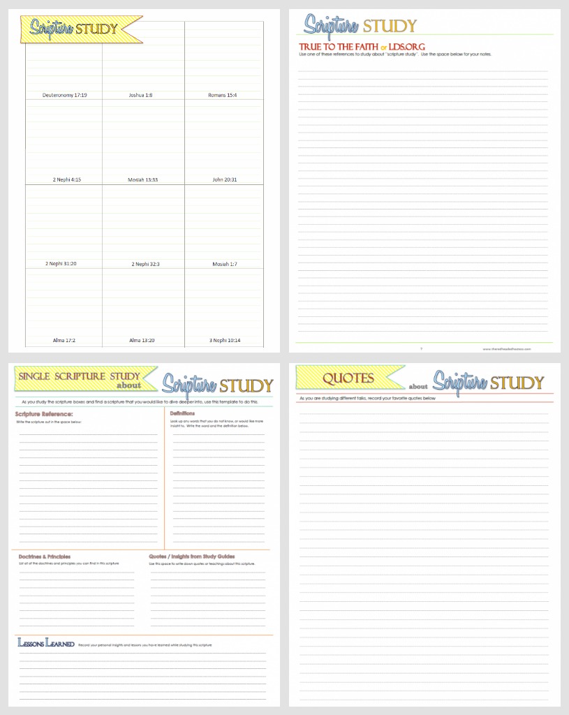 13 page study packet on SCRIPTURE STUDY