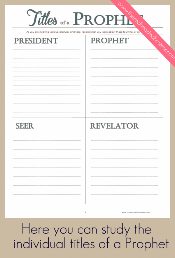 Prophets Study Packet