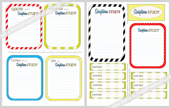 Scripture Study Journal Cards