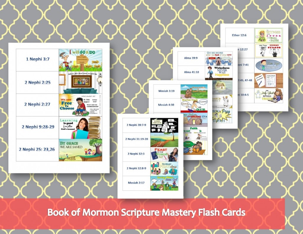 Print your own book of mormon scripture mastery flash cards! These are so fun! I love the pictures!