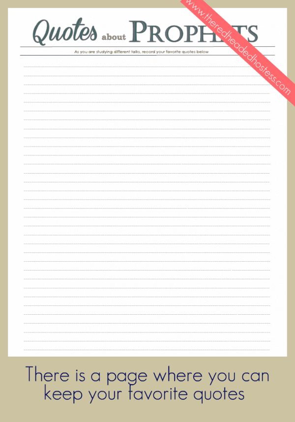 Prophets Study Packet