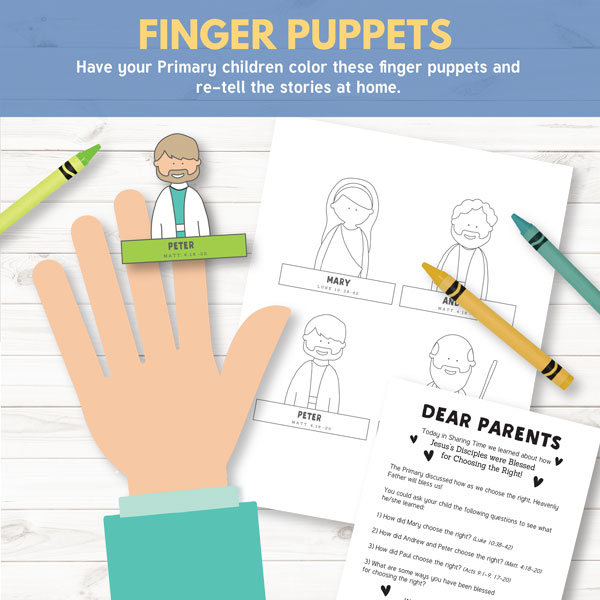 Jesus's Disciples were Blessed for Choosing the Right - Finger Puppets