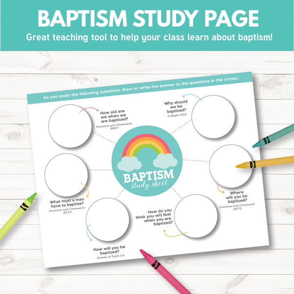 Teaching Helps for Primary 3 Lesson 10 - Baptism Study Page