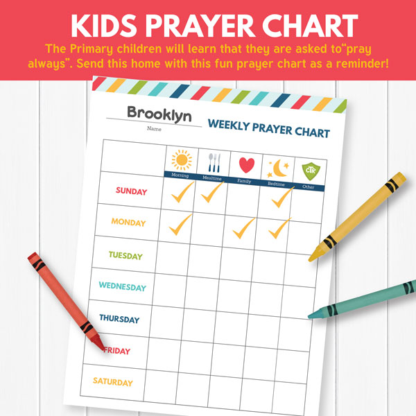 Prayer Chart Lds Primary