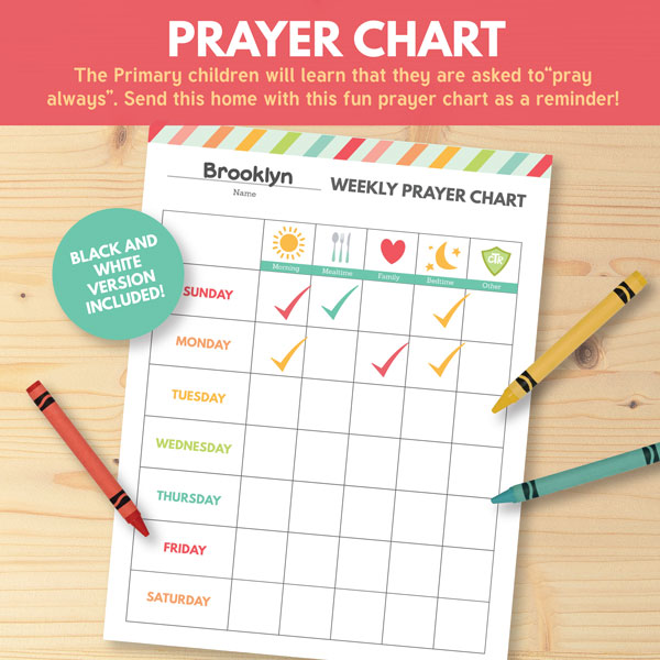 Prayer Chart Lds Primary