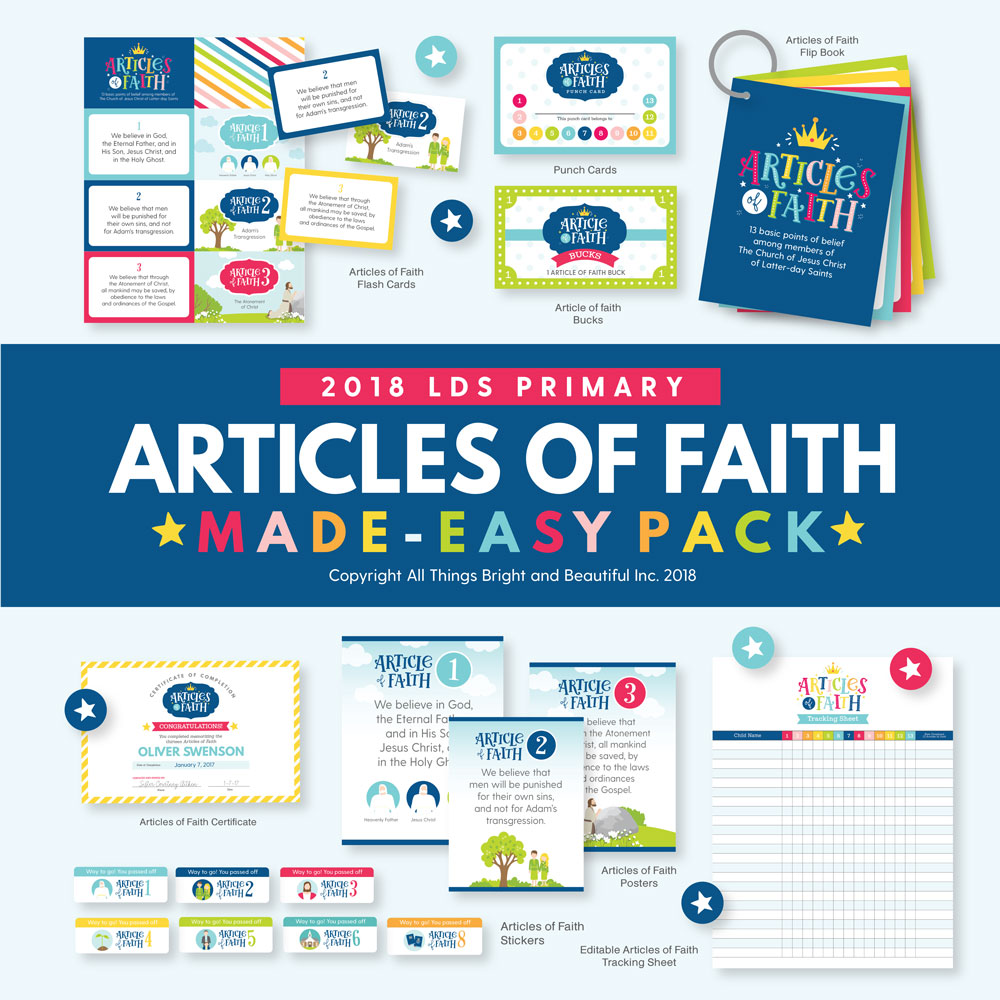 Articles Of Faith Memorization Chart