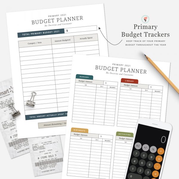 Primary Budget Tracker Primary Presidency Planner 2021