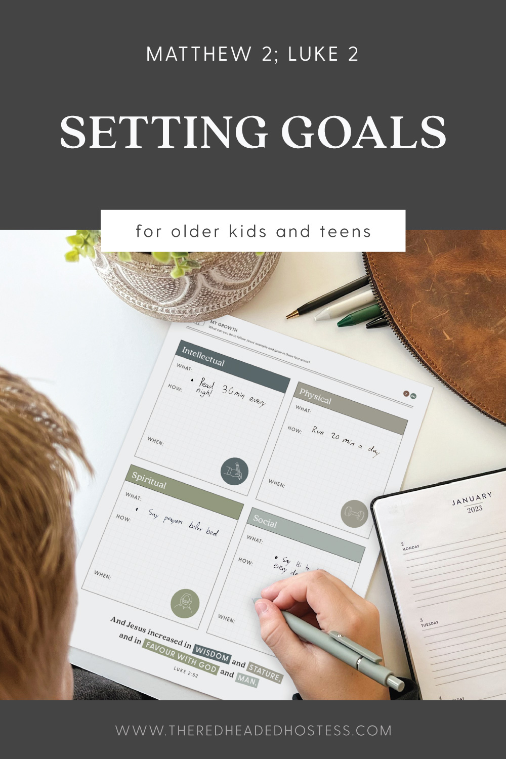 Children & Youth {LUKE 2:52} GOAL Board PRINTABLE