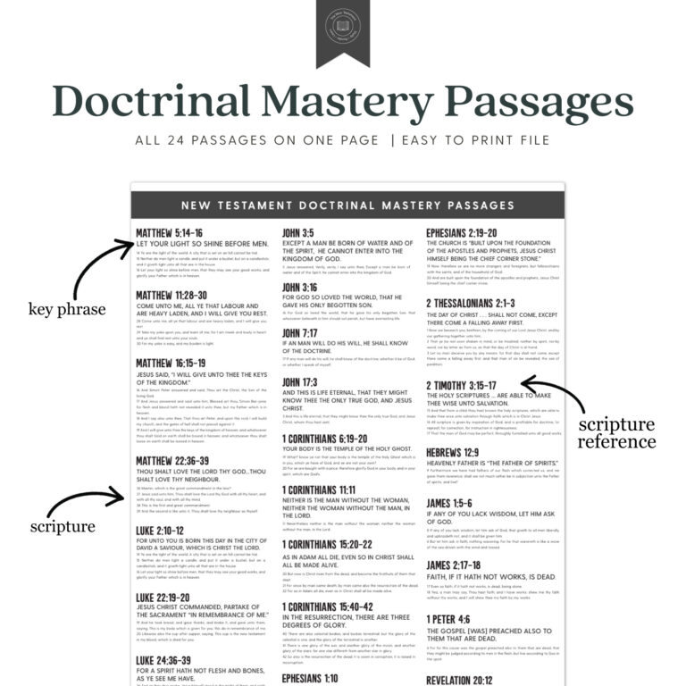 New Testament Doctrinal Mastery AllOnOne Page (PDF Download) The