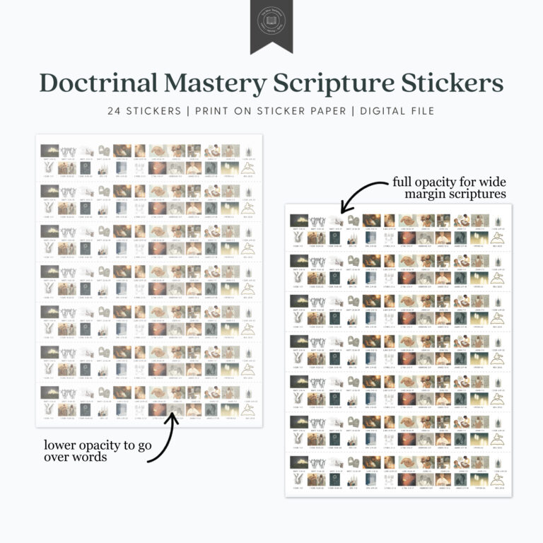 New Testament Doctrinal Mastery Scripture Stickers (PDF Download
