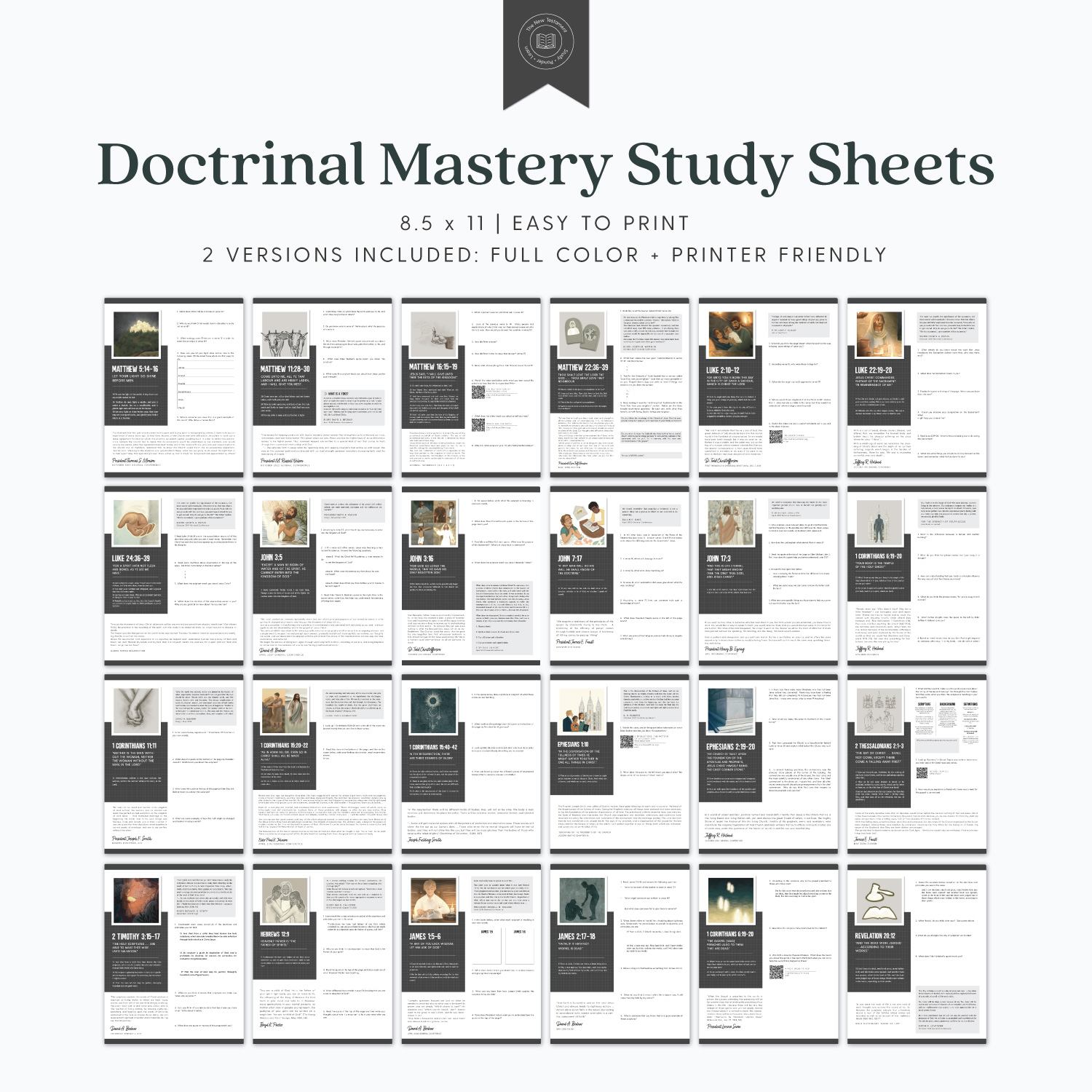 New Testament Doctrinal Mastery Study Sheets (PDF Download) The Red